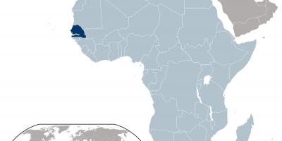 Карта на местоположението на Сенегал в света