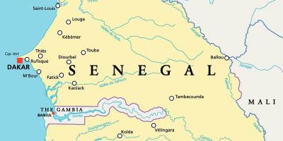 Река Сенегал карта на Африка