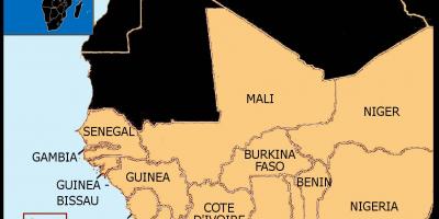 Карта на Сенегал картата на Западна Африка