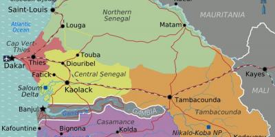 Карта на Сенегал политически