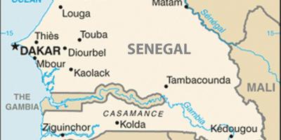 Карта на Сенегал и околните страни